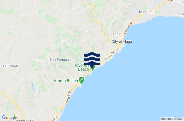 Mapa da tábua de marés em Alpaco, Philippines