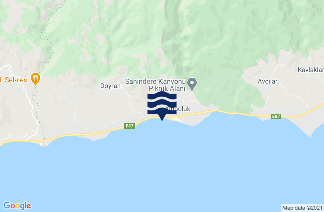 Mapa da tábua de marés em Altınoluk, Turkey