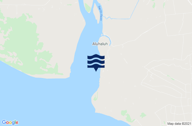 Mapa da tábua de marés em Aluhaluh, Indonesia