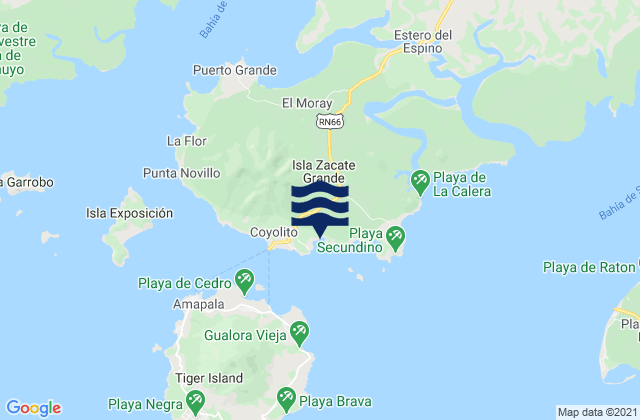 Mapa da tábua de marés em Amapala, Honduras