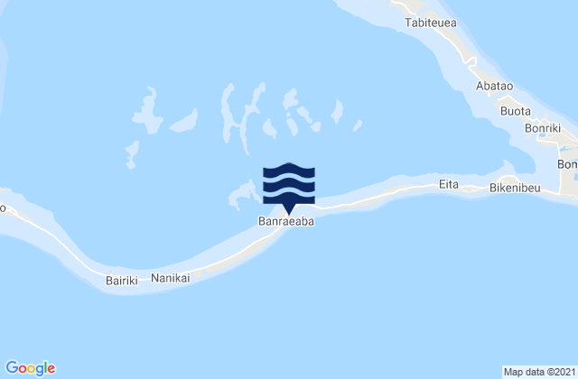 Mapa da tábua de marés em Ambo Village, Kiribati