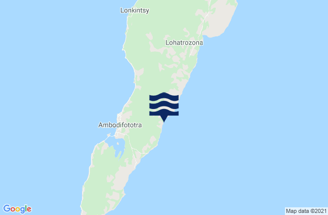 Mapa da tábua de marés em Ambodifotatra, Madagascar
