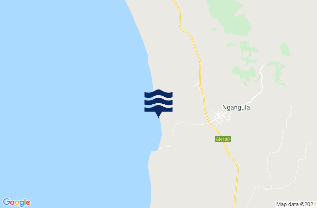 Mapa da tábua de marés em Amboim, Angola