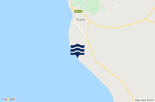 Mapa da tábua de marés em Ambrizete, Angola