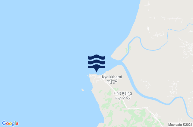 Mapa da tábua de marés em Amherst, Myanmar