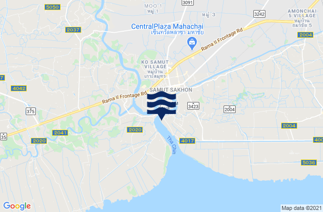 Mapa da tábua de marés em Amphoe Mueang Samut Sakhon, Thailand