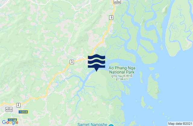 Mapa da tábua de marés em Amphoe Takua Thung, Thailand