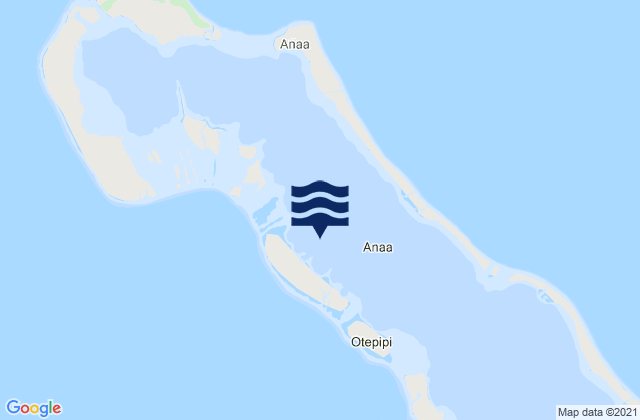 Mapa da tábua de marés em Anaa, French Polynesia