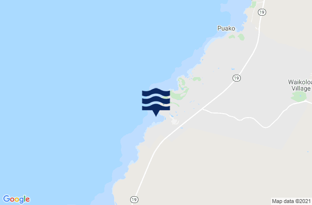 Mapa da tábua de marés em Anaehoomalu Bay_A-Bay, United States