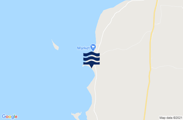 Mapa da tábua de marés em Anakao, Madagascar