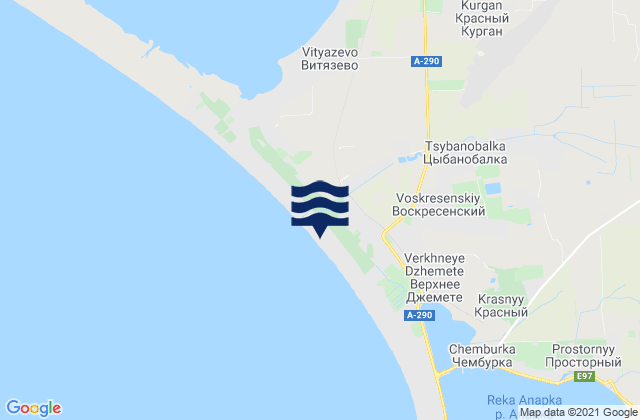 Mapa da tábua de marés em Anapskiy Rayon, Russia