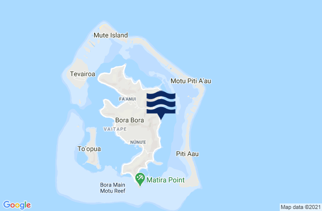 Mapa da tábua de marés em Anau, French Polynesia