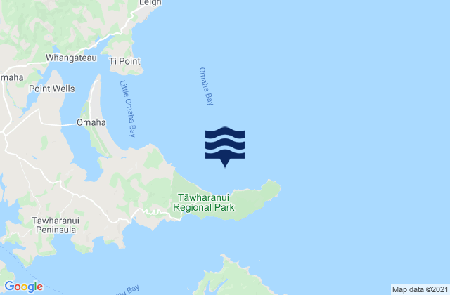 Mapa da tábua de marés em Anchor Bay, New Zealand