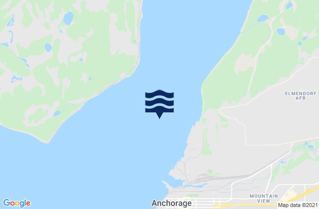 Mapa da tábua de marés em Anchorage Shipdock, United States