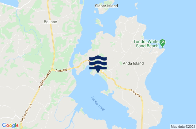 Mapa da tábua de marés em Anda, Philippines