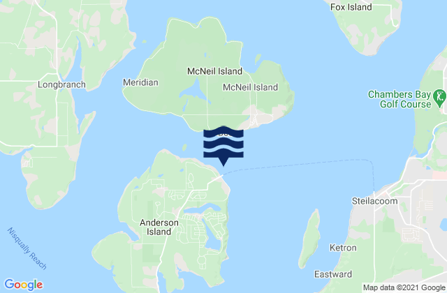 Mapa da tábua de marés em Anderson Island, United States