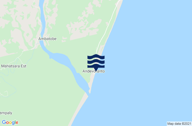 Mapa da tábua de marés em Andovoranto, Madagascar