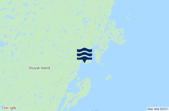 Mapa da tábua de marés em Andreon Bay Shuyak Island, United States