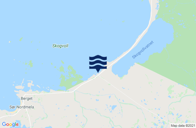 Mapa da tábua de marés em Andøy, Norway