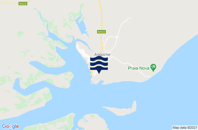 Mapa da tábua de marés em Angoche District, Mozambique