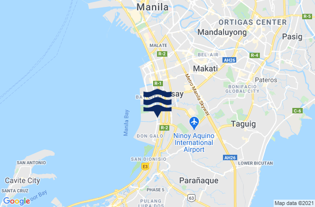Mapa da tábua de marés em Angono, Philippines