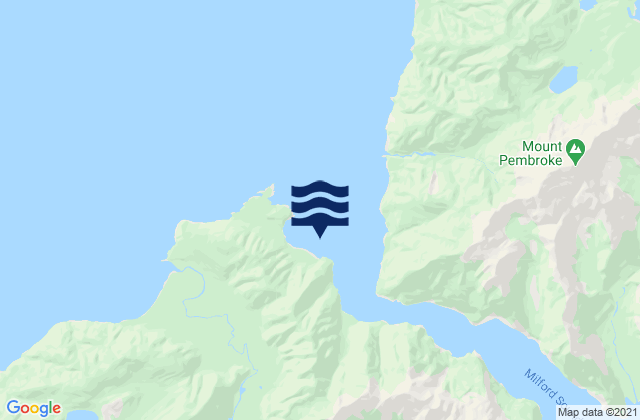 Mapa da tábua de marés em Anita Bay, New Zealand