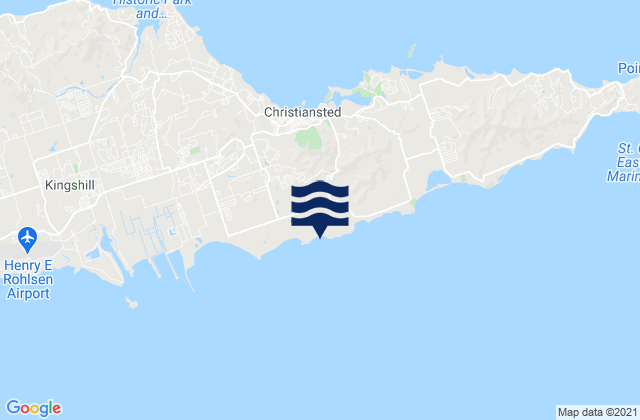 Mapa da tábua de marés em Anna's Hope Village, U.S. Virgin Islands