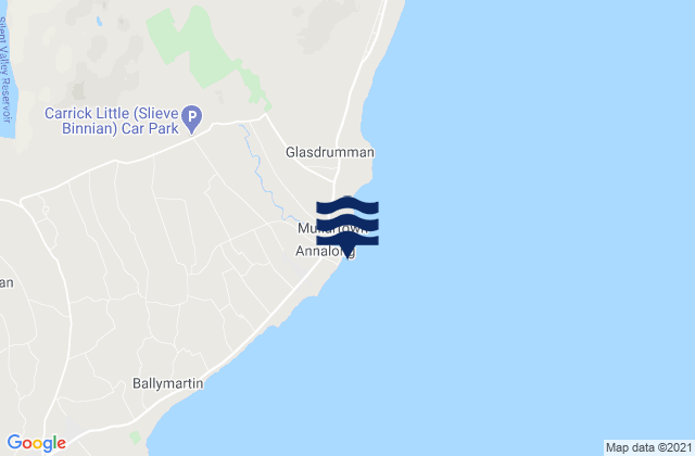 Mapa da tábua de marés em Annalong, United Kingdom