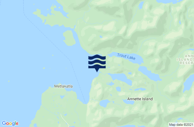 Mapa da tábua de marés em Annette Island Reserve, United States