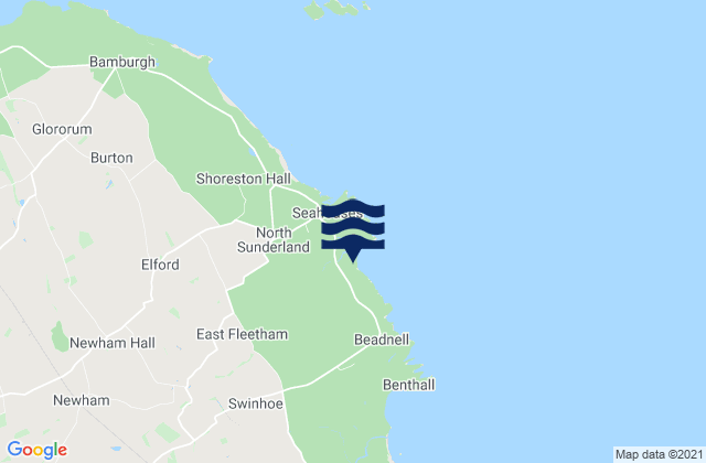Mapa da tábua de marés em Annstead Beach, United Kingdom