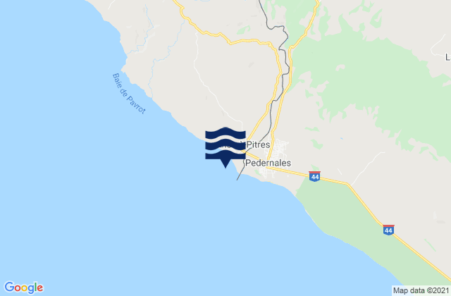 Mapa da tábua de marés em Anse-à-Pitre, Haiti