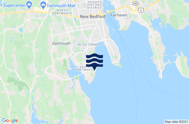 Mapa da tábua de marés em Anthonys, United States