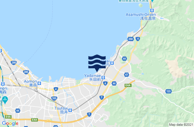 Mapa da tábua de marés em Aomori-ken, Japan