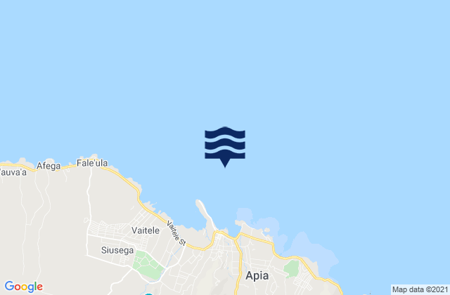 Mapa da tábua de marés em Apia (observatory) Upolu Island, Samoa