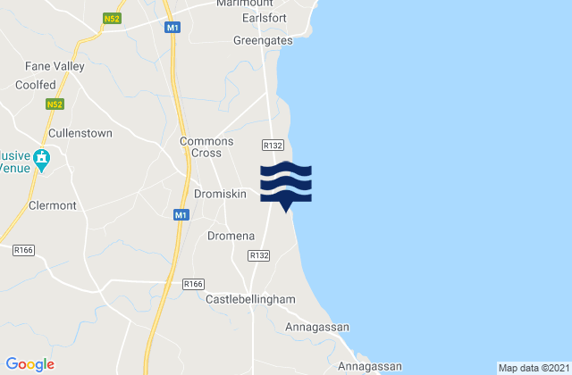 Mapa da tábua de marés em Ardee, Ireland