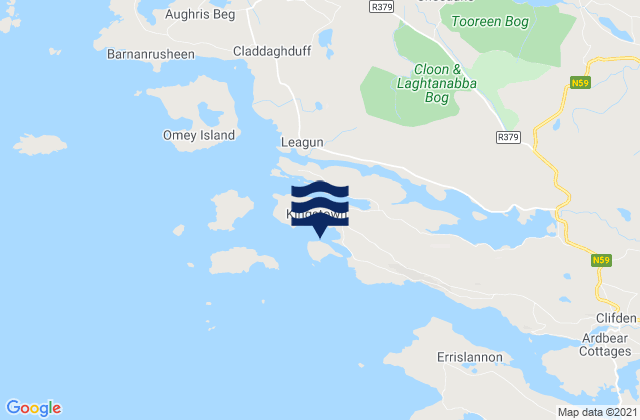 Mapa da tábua de marés em Ardmore, Ireland