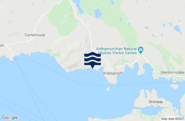 Mapa da tábua de marés em Ardnamurchan, United Kingdom