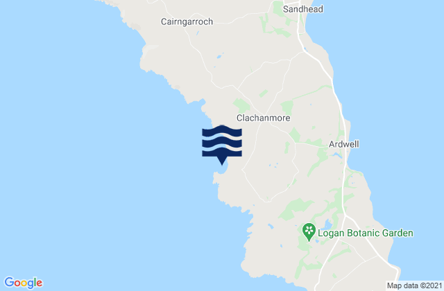 Mapa da tábua de marés em Ardwell Bay, United Kingdom