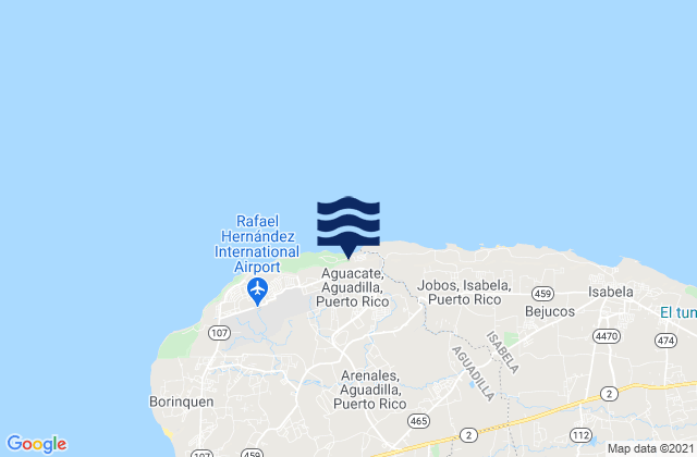 Mapa da tábua de marés em Arenales Barrio, Puerto Rico