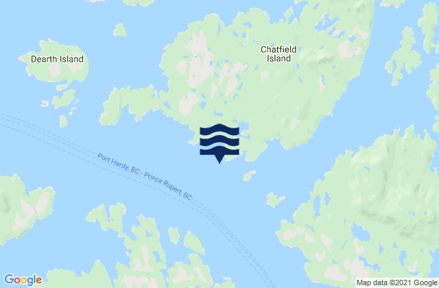 Mapa da tábua de marés em Ark Island, Canada