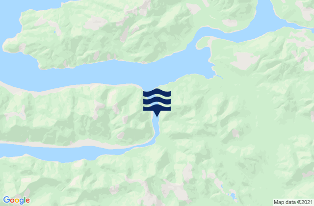 Mapa da tábua de marés em Armentieres Channel, Canada