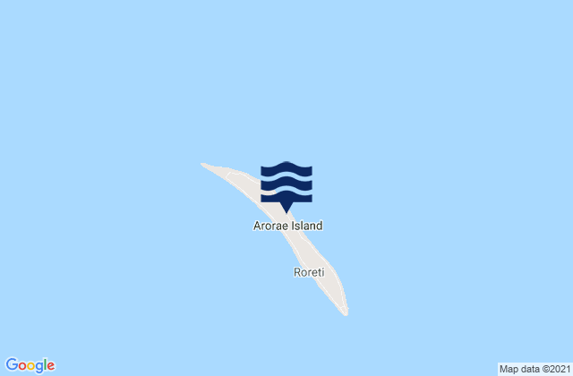 Mapa da tábua de marés em Arorae, Kiribati