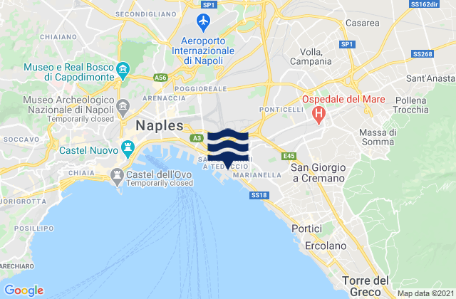 Mapa da tábua de marés em Arpino, Italy