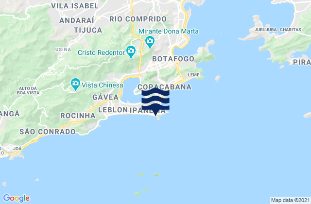 Mapa da tábua de marés em Arpoador, Brazil