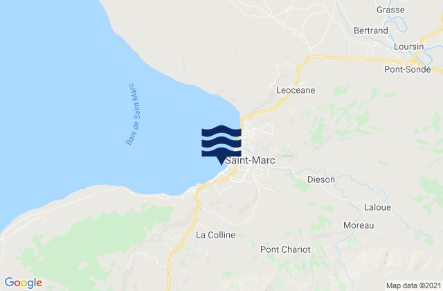 Mapa da tábua de marés em Arrondissement de Saint-Marc, Haiti