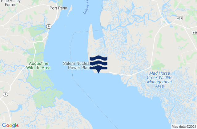 Mapa da tábua de marés em Artificial Island (Salem Nuclear Plant), United States
