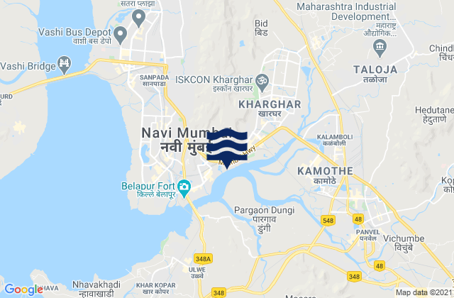 Mapa da tábua de marés em Artist Village, India