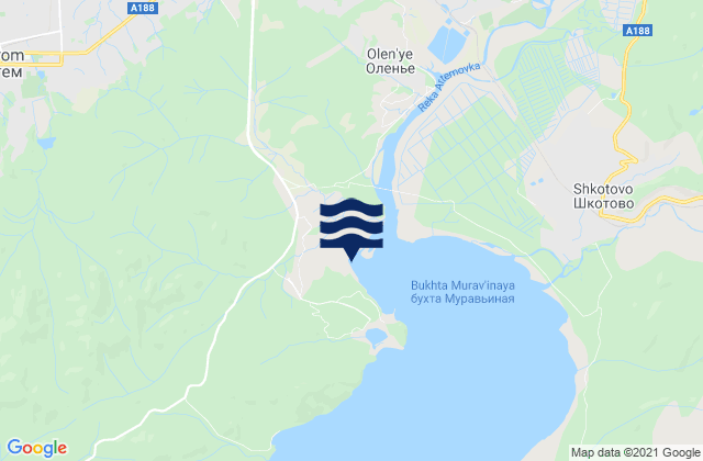 Mapa da tábua de marés em Artëm, Russia