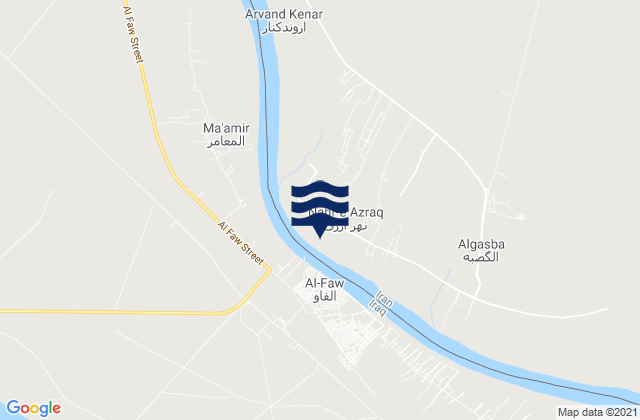 Mapa da tábua de marés em Arvand Kenār, Iran