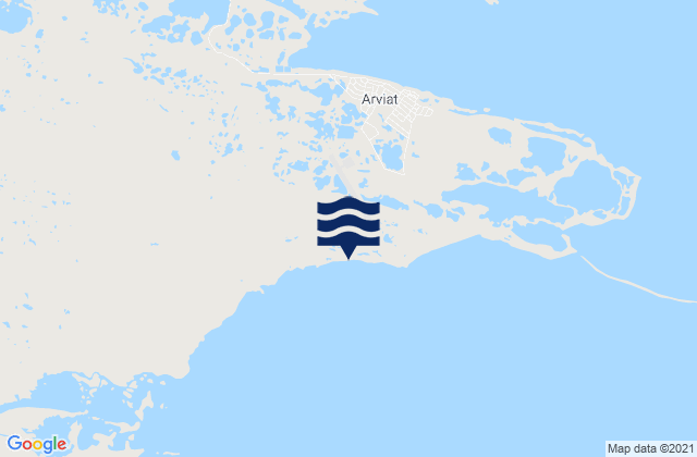 Mapa da tábua de marés em Arviat Airport, Canada